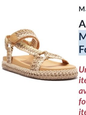 NWT Arezzo Women's Mya Woven Footbed Sandals size 9 platform